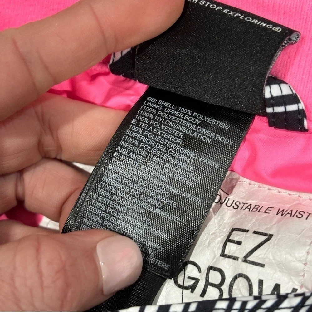 THE NORTH FACE youth FREEDOM Graphite Black White Pink SNOW PANTS Size M(10/12)